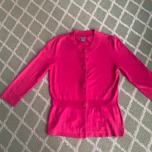 Ann Taylor cardigan, size small, hot pink